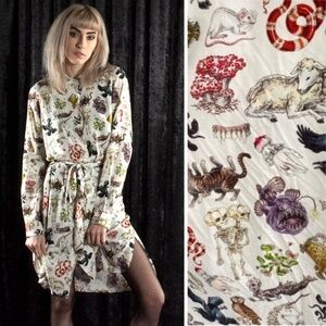 Pretty Snake Freak of Nature Shirt Dress White Small